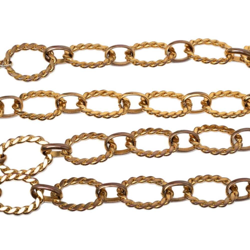 Chanel Coco Mark Twist Chain Belt, 29 Stamp, Vintage Gold Plated, Women's. - Picture 3 of 4